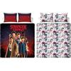 Character World Stranger Things Character World - Set copripiumino per letto matrimoniale, reversibile, facile da pulire, con federe abbinate, stampa multicolore