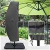 ABCCANOPY Telo protettivo impermeabile per ombrellone da 260 cm fino a 400 cm, con cerniera e asta, grande, grigio