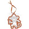 Avenue Mandarine My Mandarine GY088C - Un Graffy Hang in carta bianca da colorare con nastro 8x11 cm, scimmia