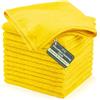 Zuvo Panno in microfibra, confezione da 12 (32 x 32 cm), ultra morbido, altamente assorbente, senza pelucchi, panni grandi riutilizzabili per casa, ufficio, cura dell'auto e vetro, colore: giallo