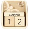 THUN, Calendario da Tavolo in Ceramica Decorata a Mano, Linea Iconic Elegance, Idea Regalo per la Casa, 11.4 x 11.4 x 6 cm