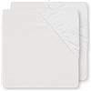 Jollein - 510-565-00001, Lenzuolo con angoli elasticizzati, in cotone, per lettino bimbi, 70 x 140 cm, Bianco