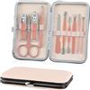 PRUOAVY 10 Pezzi Grooming Kit Strumenti,Professionale in acciaio inox moda kit,Set Manicure Kit Tagliaunghie Strumenti,con Bella Box,per la Cura Delle Unghie Governare Regalo per Uomini Donne Amici(Oro Rosa)