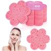 AUAUY 60Pz Spugnette Viso Pulizia, Viso Compressa Spugna, Fiori, Rosa