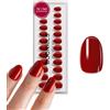 DOONAILS® Mon Cheri - Set di 30 unghie finte in morbido gel, rotonde, corte rosa, da incollare, copertura completa, qualità da salone
