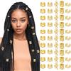 Tyqour 50 accessori per capelli in oro per trecce regolabili in metallo dreadlocks gioielli per capelli dorati per donne, gioielli a treccia con ciondolo dorato, accessori per capelli Loc Hair Jewelry