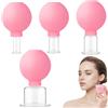 Licsaliwe Set di coppette per il viso set di coppette in vetro e silicone da 4pcs per terapia di coppettazione con aspirazione a vuoto per massaggio per corpo viso gambe braccia e schiena stile 2