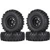 KINGCOO Set di 4 cerchioni in plastica da 110 mm, 1,9 pollici, per ruote e pneumatici in gomma da 1/10 RC Rock Crawler Parti per Axial SCX10 Tamiya TRX-4 TRX-6 D90 D110 CC01 TF2 (nero)