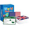 Generico Carte Didattiche Bandiere del Mondo 245 Pezzi Didattica di Geografia | Giochi di Geografia per Adulti per Famiglia, Classe, Homeschool, Attività da Viaggio e Scrivania Studio