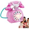 Huvqianu Pretend Musical Phone, Corded Landline Telephone, 6.69x4.33in Simulated Rotary Phone with Ring, Music and Storytelling Feature, Fun Toy for Toddler Boys and Girls