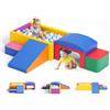 MINENICE Mattoncini in schiuma per bambini, grandi mattoncini in schiuma, blocchi da arrampicata per interni, struttura da arrampicata per bambini, con piscina di palline e tunnel, regalo per bambini