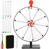 Diegimr Kit Ruota dei Premi Girevole da 40cm, Ruota della Roulette a 10 Slot Ruota della Lotteria con Supporto Ruota da Tavolo per Carnevale Fiere Vinci Giochi di Giri della Fortuna (Bianco)