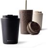 MAMEIDO Tazza Termica 350 ml (Rich Black) | 4h caldo/8h freddo, a prova di perdite & senza BPA, coperchio a scatto, Termos Caffè acciaio inox - per portabicchieri auto