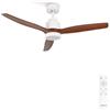 CREATE / WINDSTYLANCE NATURAL WOOD/Ventilatore da soffitto con luce bianco pale legno scuro con telecomando / 40W, Silenzioso, Ø132 cm, 6 velocità, estate-inverno, doppia altezza, motore DC
