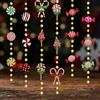 Vomika 3 pezzi Decorazioni per feste Candy, Ghirlanda di lecca-lecca Sweet Candy Cane, Striscione decorativo in carta, per albero di Natale, caminetto Forniture per feste natalizie a casa