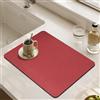 XIEMINLE Tappetino assorbente per asciugatura, tappetino assorbente per macchina del caffè, antiscivolo, per bancone della cucina, animali domestici, lavandino, bar, piano di lavoro (50 x 40 cm, rosso)