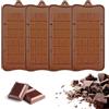 PRUOAVY 4 stampi per cioccolato, confezioni di stampi per alimenti antiaderenti in silicone,stampi per cioccolato con linee separatrici,3D antiaderente, riutilizzabili, per dolci e barrette energetiche