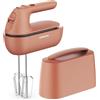 Kenwood QuickMix Go HMP40.000RD, miscelatore manuale portatile con custodia integrata per il trasporto, rilascio SureEject, frusta in acciaio inox e impastatrici inclusi, cucchiaio dosatore, 350 W