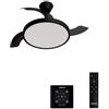 CREATE / WIND CLEAR STUDIO S/Ventilatore da soffitto con luce nero con controllore da parete e telecomando / 40W, Temporizzatore, Ø 91 cm, pale retrattili, 3 temperature di luce, estate-inverno