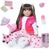 Generico Bambola Reborn Femmina 60 cm Realistica in Silicone con Accessori e Giraffa