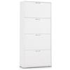Dmora - Scarpiera Rosa, Mobile multiuso da ingresso con 4 ante a ribalta, Armadietto portascarpe a doppia profondità, 100% Made in Italy, 67x28h147 cm, Bianco