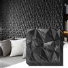 Art3d Pannelli a Muro 3D Diamante Marmo Nero | 33 Pezzi, PVC, 2,97 m², 30 x 30 cm | Impermeabile, Leggero e Facile da Pulire | Per Soggiorno, TV e Ufficio