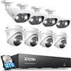 ZOSI 4K Kit Videosorveglianza PoE, 8CH 4K 2TB NVR con 8X 8MP Telecamera PoE, Visione Notturna a Colori, Audio Bidirezionale, Rilevamento Umano, Allarme Luminoso e Sonoro, Registrazione 24/7