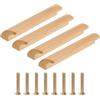 QUARKZMAN 4Pezzi Maniglie per Cassetti in Legno, Distanza Foro a Ponte a Forma di Ponte da 64 mm/2.5 in Legno di Faggio per Cassetti di Armadi per Cucina e Mobili da Camera da Letto