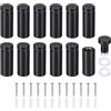 PATIKIL 5/8 x 1,6 Viti Distanziatrici per Segnali 12 Set Viti Supporto Parete Acciaio Inossidabile Montaggio Hardware Pannelli Pubblicitari Vetro Appendere Cornici Foto Acrilico Nero