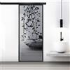 Aqua Roy The Shower BOSS Black Porta Scorrevole in vetro modello DANCE 80x215 cm (60/80/90 cm) 8 mm, vetro Grigio, Nano rivestito nero, kit hardware complete nero opaco (80x215 cm, SINISTRA)