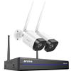 ANNKE Set di telecamere di sorveglianza da 3 MP, 2 telecamere IP da 8 MP e 16 CH 4 K NVR per registrazione 24/7, per interni esterni, riconoscimento intelligente delle persone, audio a 2 vie, visione