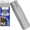 MONTERAL 30 Pezzi Inserti per Avvitatore Professionali T25 x 25 mm - Torx Set con Gambo Esagonale 1/4 - Set Punte Avvitatore Realizzato in Acciaio Legato S2 - MONTERAL