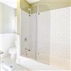 Fiqops Parete doccia per vasca da bagno, 120 x 140 cm, 3 pezzi, pieghevole, con vetro di sicurezza ESG da 6 mm, per vasca da bagno (argento trasparente), in vetro con vasca da bagno