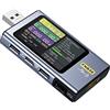 FNIRSI Tester USB 4-28V 7A LCD USB A & C tester di tensione multimetro con Bluetooth, rilevamento rapido della carica di innesco misura dell'ondulazione, PD2.0/PD3.0, QC2.0/QC3.0