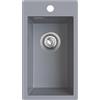 empiria SINK QUALITY sink quality lavello da cucina piccolo grigio 28 x 50 cm - lavello sottile con sifone e impregnante - lavello in granito piccolo per sottolavelli a partire da 40 cm - lavello da incasso in granito