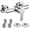 NCOALE Miscelatore monocomando per doccia, in acciaio inox 304, per vasca da bagno, montaggio a parete, miscelatore doccia da parete, rubinetto doccia G ½, uscita dell'acqua verso l'alto, adatto per sistema