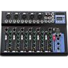 GAOUSD Mixer Mixer a 7 canali Professionale Audio Con Indicatore E Schermo LED,Alimentazione Phantom 48V Audio Mixer,Per La Casa, Karaoke, Scena, Studio Di Registrazione