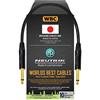 WORLDS BEST CABLES 50 cm - Cavo per chitarra basso realizzato su misura da WORLDS BEST CABLES - utilizzando filo Mogami 2524 e connettori TS dritti Neutrik NP2X-B ¼ pollici (6,35 mm)