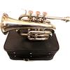 Brass-India Ottone -India - Tromba tascabile in ottone cromato B-Flat W/Cassa+Mp Argento