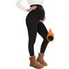 QGGQDD Leggings termici da maternità da donna a vita alta, leggings per gravidanza caldi, leggings per gravidanza invernali per casa e sport, Nero , L