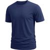 TACVASEN T Shirt Uomo Cotone Basic Girocollo Magliette Uomo Manica Corta Casual (M, Blu Navy)