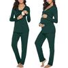 Irdcomps Pigiama Donna Premaman Cotone Pigiama Due Pezzi Premaman Lunga Set Pigiama da Allattamento Abbigliamento Premaman per Allattamento Casa Incinte Parto Ospedale