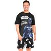 Disney Star Wars Pigiama Uomo Corto Morbido Traspirante Pigiami Uomo Estivi Set Baby Yoda Abbigliamento da Casa Regalo per Lui (S, Nero Darth Vader)