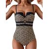 Eomenie Costume da Bagno Intero da Donna, Push-up, Avvolgente, con Controllo della Pancia, Supporto a Fascia, Snellente