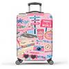 MAYJOYDIY Copertura elastica per bagagli, antipolvere, antigraffio, lavabile, taglia L, adatta per bagagli da 66 a 71 cm, Viaggio Rosa, 22*14