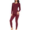 wirarpa Set di Intimo Termico in Cotone per Donne Pigiama Maglia | Lunga Giacca con Top e Pantaloni, Abbigliamento Termico per l'Autunno