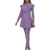 Generisch Burkini, costume da bagno da donna musulmano, costume da bagno alla moda, hijab, 3 pezzi, a maniche lunghe, islamico, copertura completa, stile vintage, a righe, coppe morbide A10