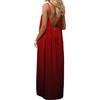 uxxnjfg Taglie Forti Donna Lunga Vestito Donna Elegante Lunghi Dresses for Women Elegante Vestiti Estivi da Mare Abbigliamento Abito da Spiaggia Senza Maniche Infinity Dress Rosso M