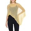 SHU-SHI, donne - Poncho trasparente Coprispalle estivo casual Bolero Maglia leggera Oro