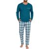 Leversic Pigiama Uomo Invernale Cotone Pigiama Due Pezzi Pigiama Maniche Lunghe e Pantaloni a Quadri S-4XL